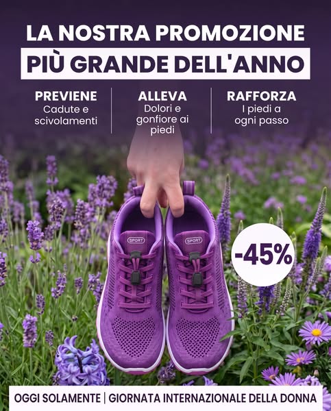 Pensata per piedi larghi e gonfi