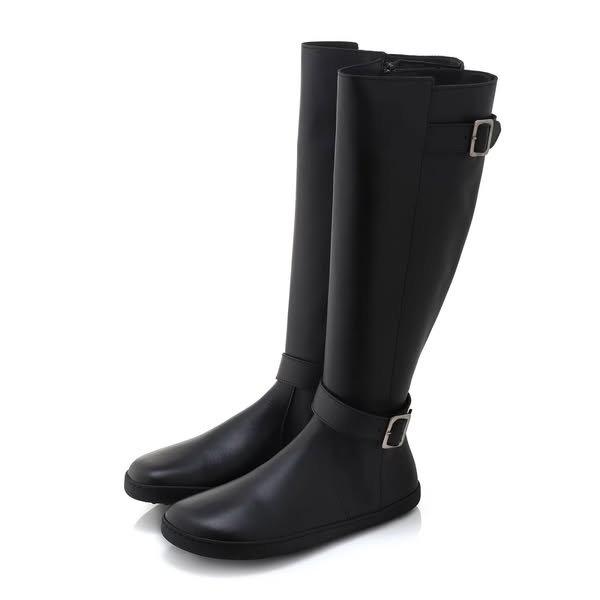 GLAM Knee-High barefoot boots Black Vegan