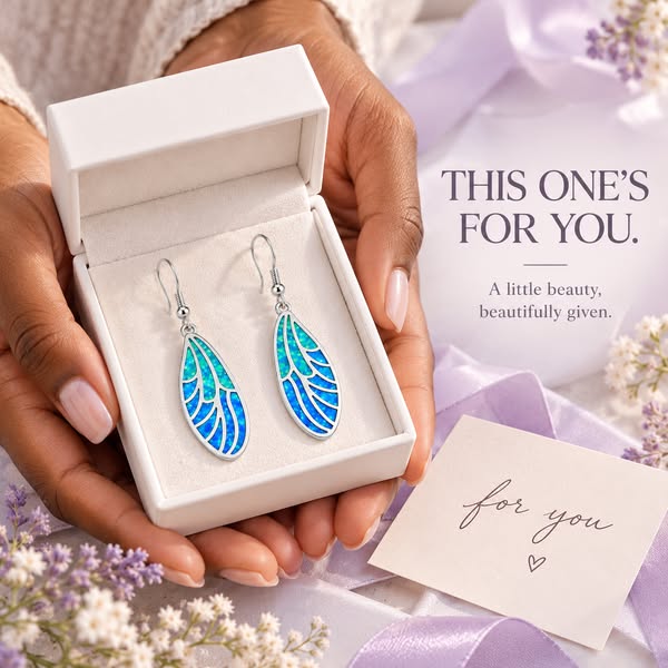 Opal Dragonfly Wing Earrings