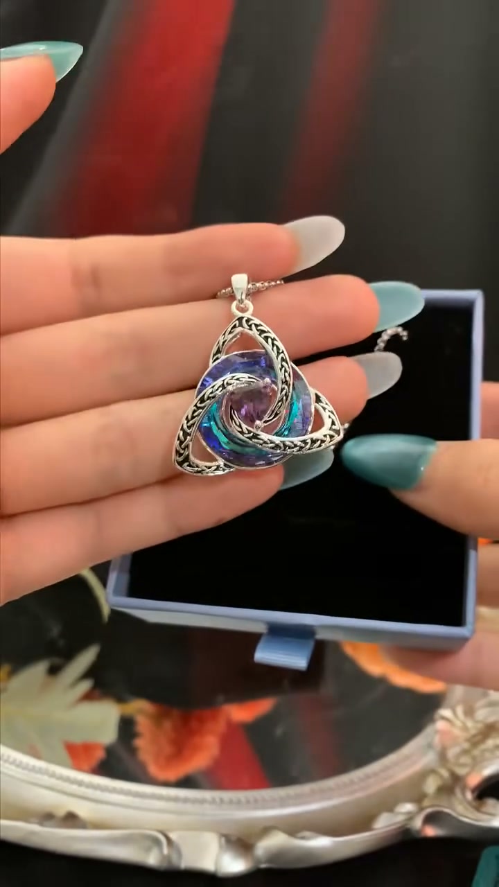 Birthstone Celtic Trinity Knot Necklace