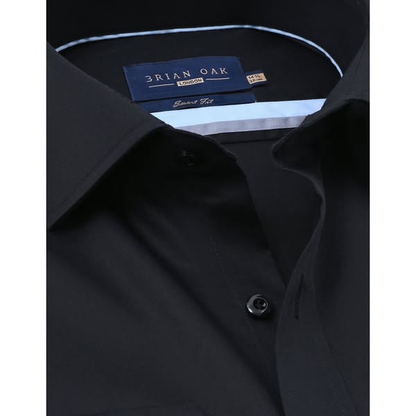 Easy Care Plain Formal Shirt - Black