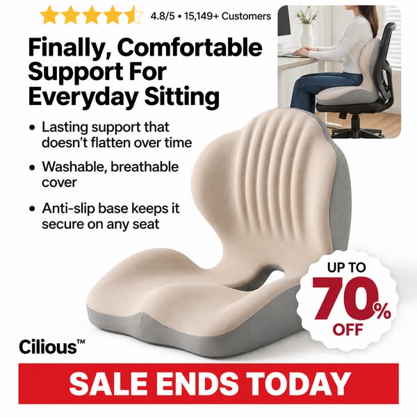 Orthopedic Seat Cushion for Back & Tailbone Support