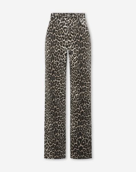 Leopard Allover Jeans Beige