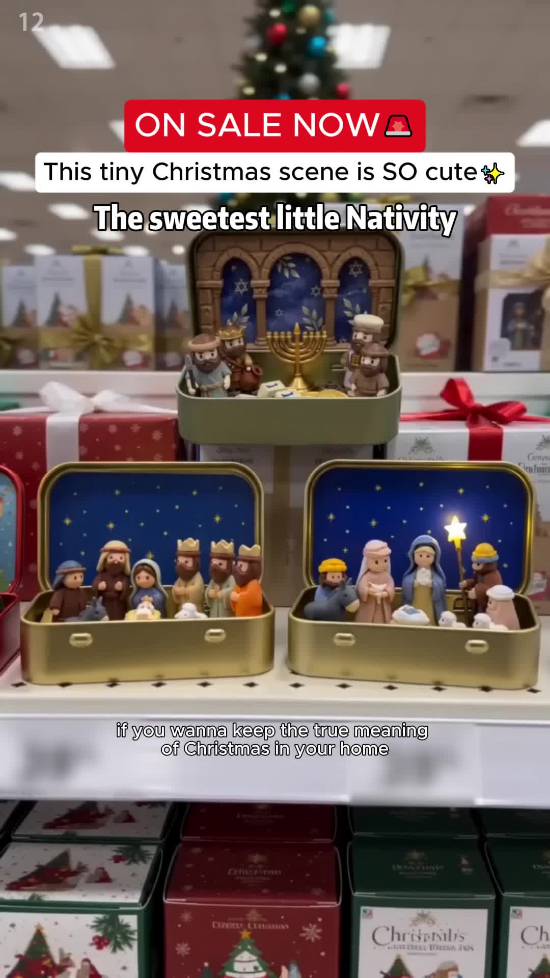 Miniature Christmas Nativity Scene Tin Set