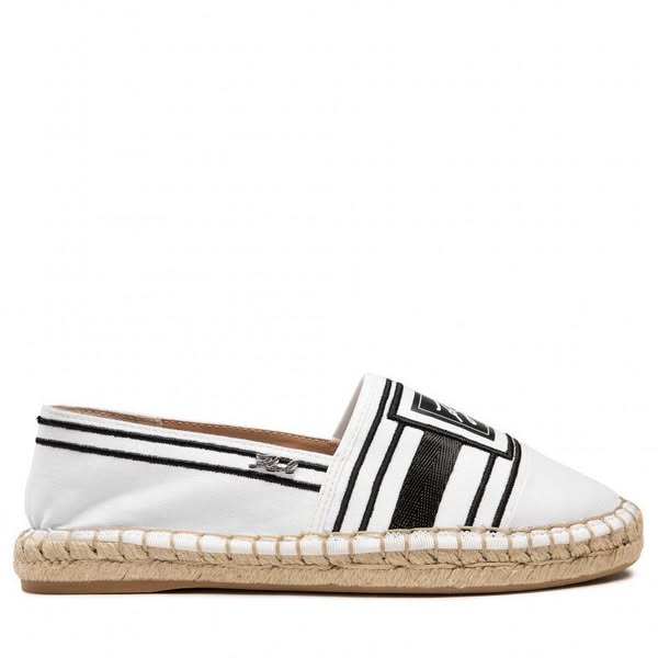Karl Lagerfeld - Espadryle Z Logo - Rozmiar 37 - Biały - Catwalk