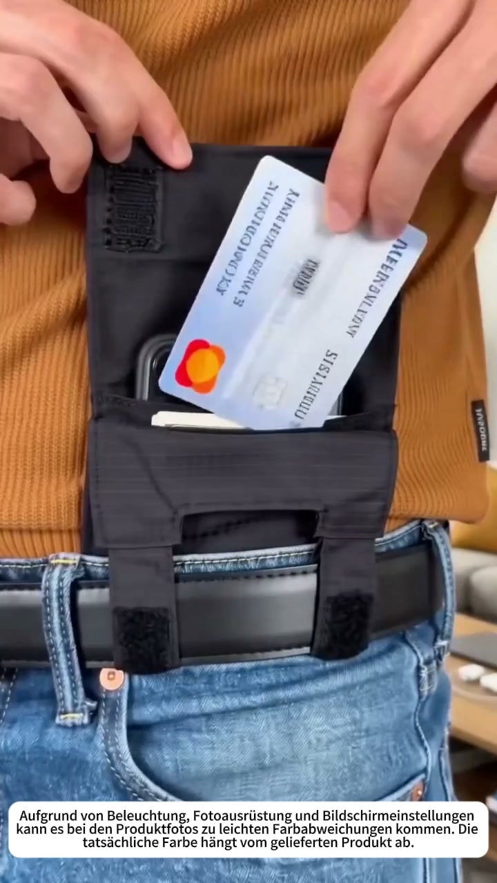 Verstecktes, diebstahlsicheres Passfach – Schlanke Reise-Sicherheitsgürtelgeldbörse für Bargeld, Karten und Dokumente