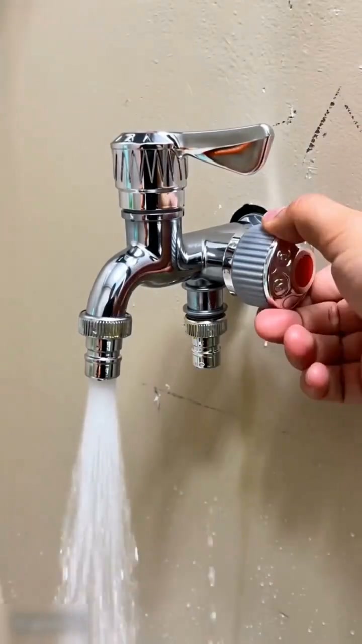 Anti-freeze High Temperature ResistantDual Outlet Washing Machine Plastic Faucet