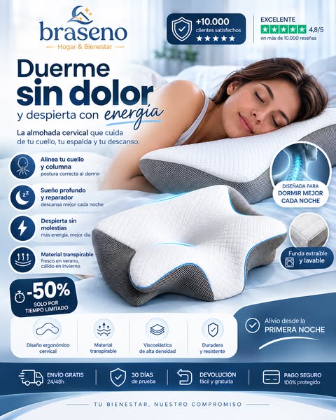 Almohada cervical ergonómica