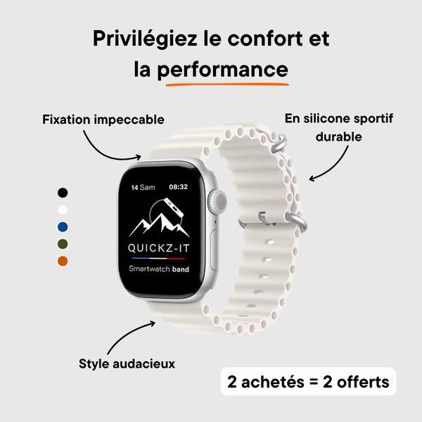 RUPTURE IMMINENTE ! 2+2 bracelets offerts Ajoutez-les vite à votre panier Livraison en 48H !