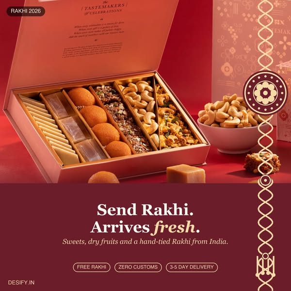 Send Rakhi 2026 · Free Rakhi + Zero Customs · USA UK CA AU EU | Desify