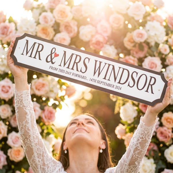 Personalised Mr & Mrs Sign – £11.25