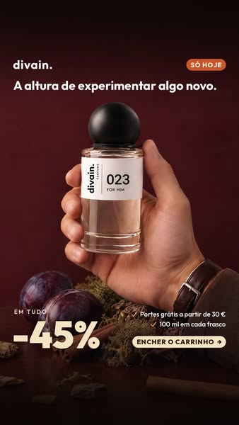 45% em todos os perfumes