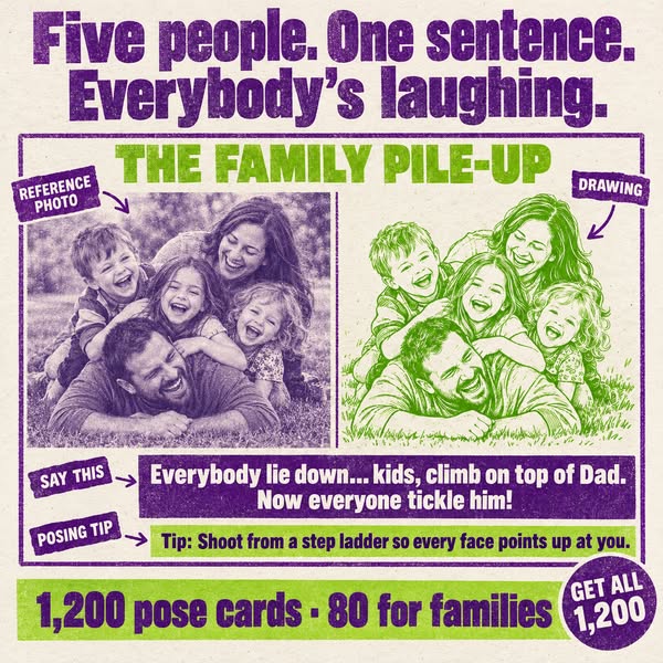 The Posing Playbook™ — 1,200 Pose Cards in 15 Categories