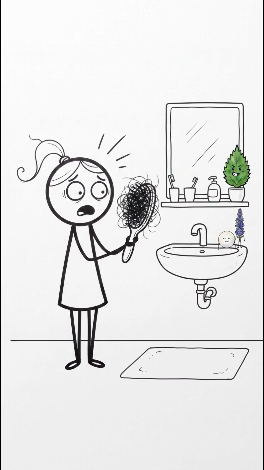 Cabelo bem preso à raiz