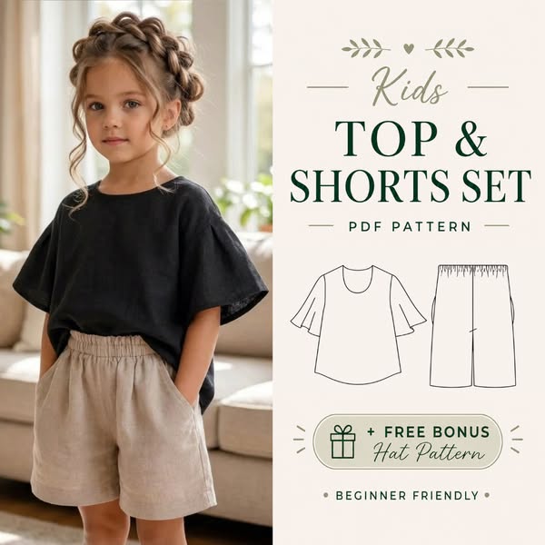 90% Off Kids Summer Outfit Sewing Pattern
