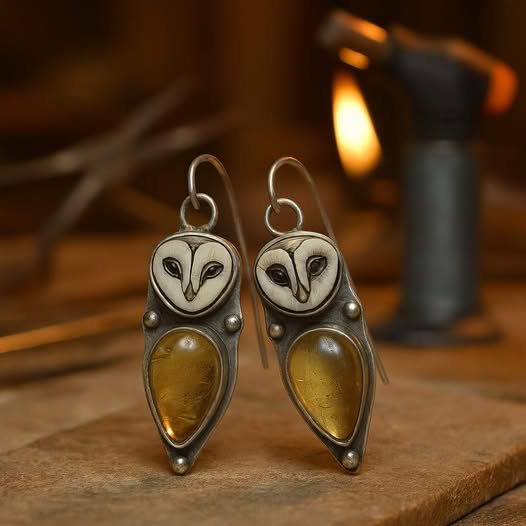 Wisdom in Every Detail – Handcrafted Owl Earrings
