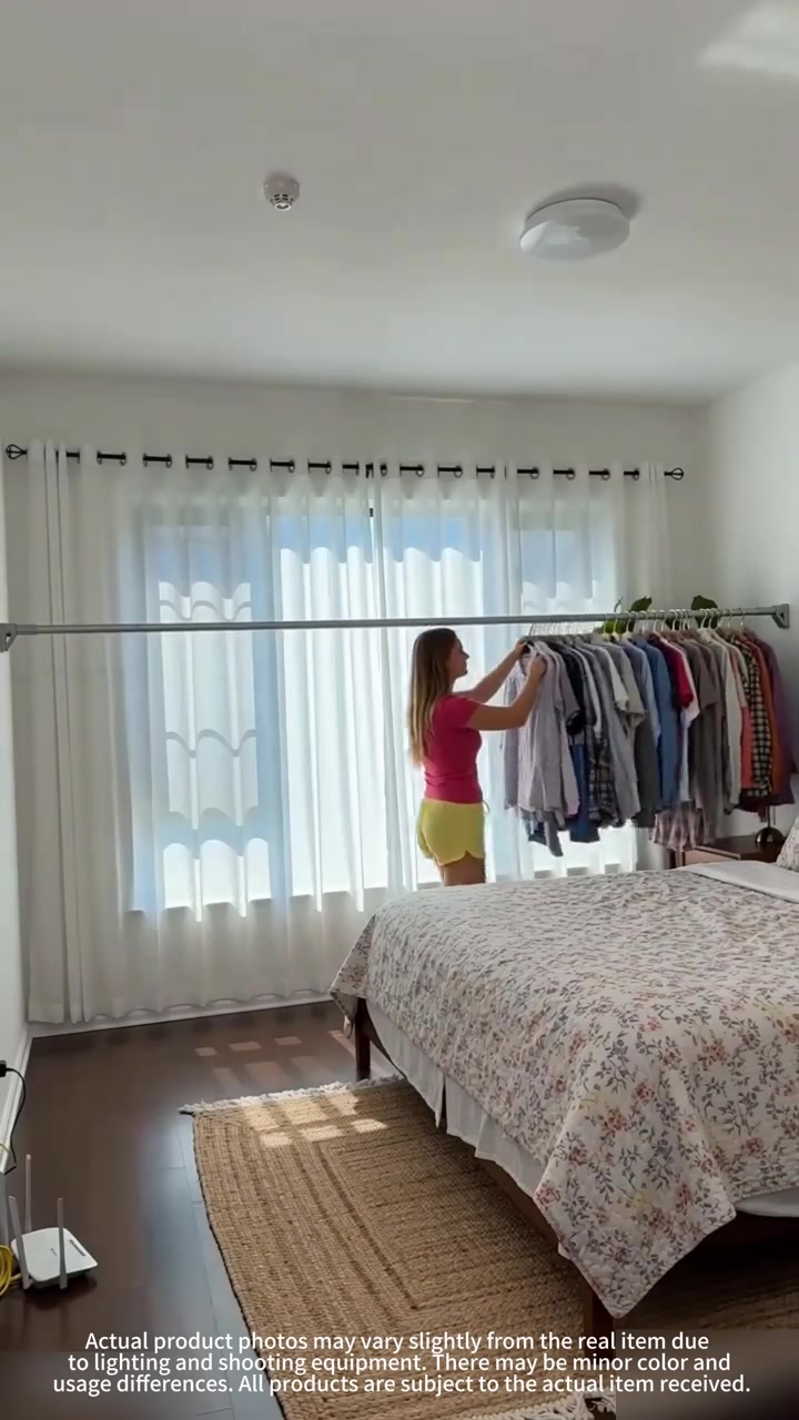 No-Drill Heavy-Duty Adjustable Tension Rod for Closets, Laundry & Bath