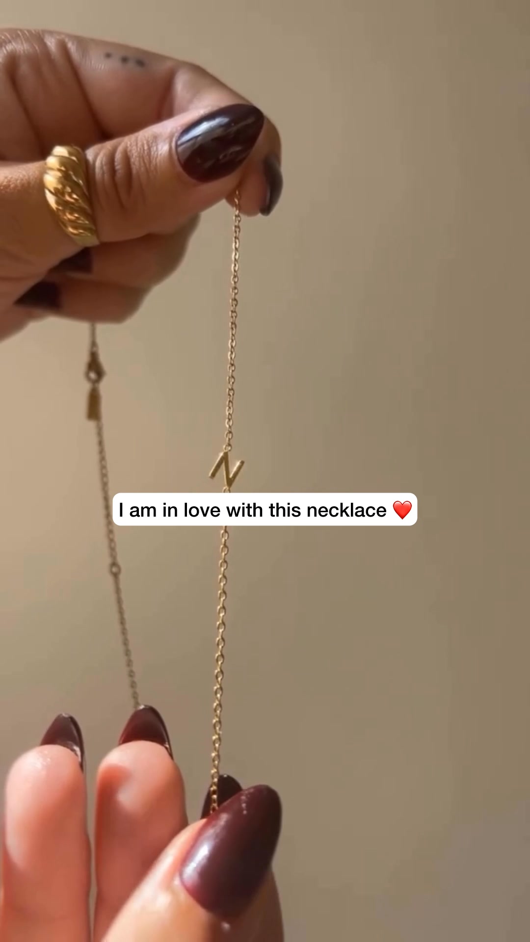 Personalized necklace with side letters