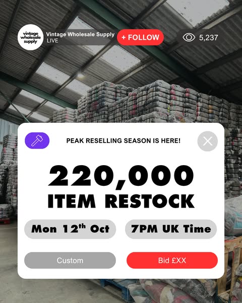 220,000+ Items Restock - Mon 12th Oct, 7pm (UK Time)
