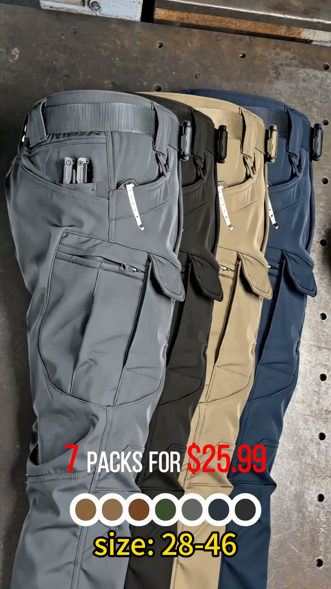 7-PACK STRETCH PANTS — ONLY $25.99!