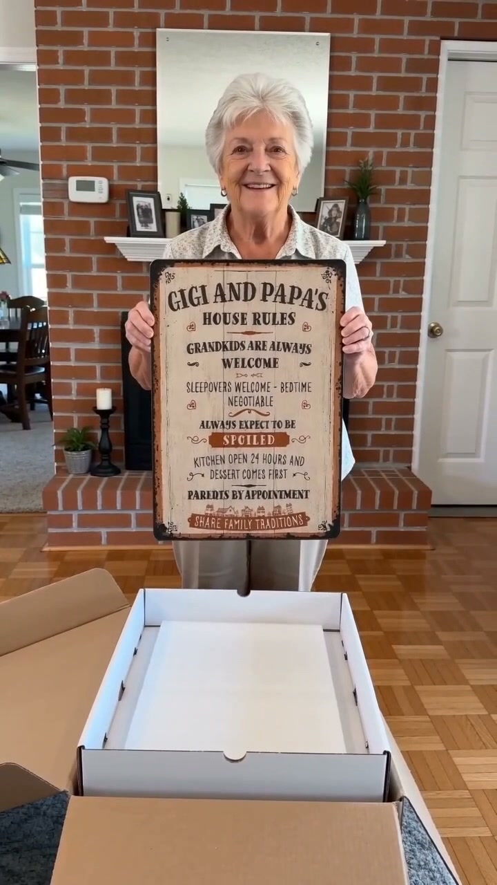 Personalized Grandparents' House Rules Metal Sign