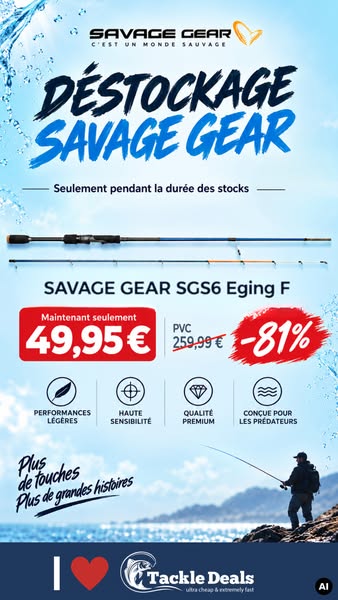 La canne Savage Gear SGS6 EGI en promotion!