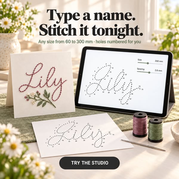 Paper embroidery, numbered for you