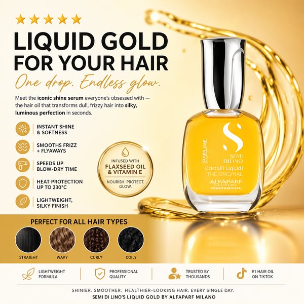 Semi Di Lino's LIQUID GOLD By Alfaparf Milano