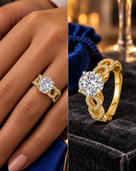MARDAZA 925 Sterling Silver Moissanite Ring