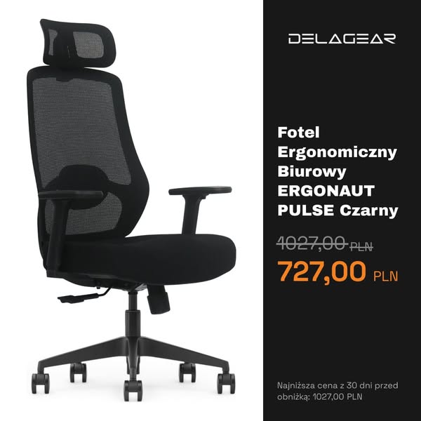 Fotel Ergonomiczny Biurowy ERGONAUT PULSE Czarny