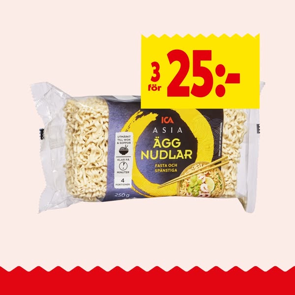 Äggnudlar 250g ICA Asia