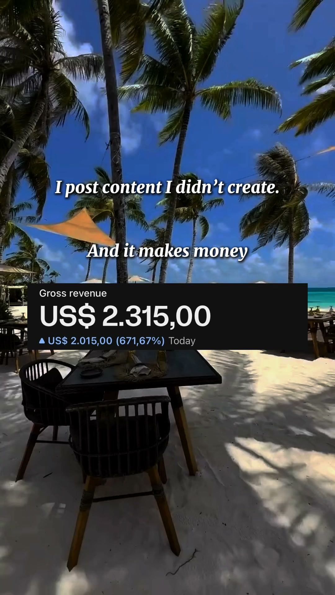 I post content I didn't create. And it makes money. Here's how the whole model works.