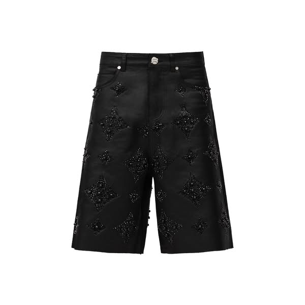 Black Wax Embellish Jorts