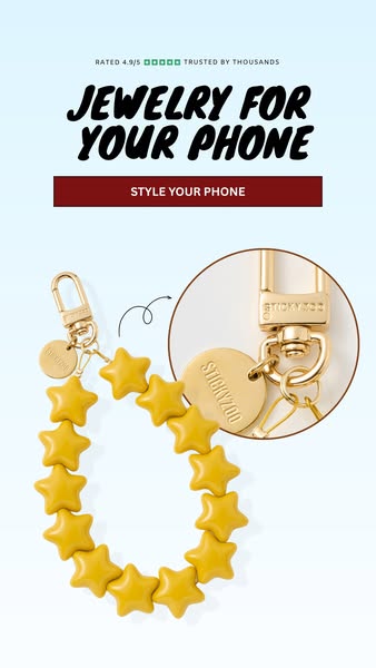 Yellow stars change the small details — Handmade resin-star wrist loop — Rated 4.9 — Pick Your Colors: 2 + 1 Free