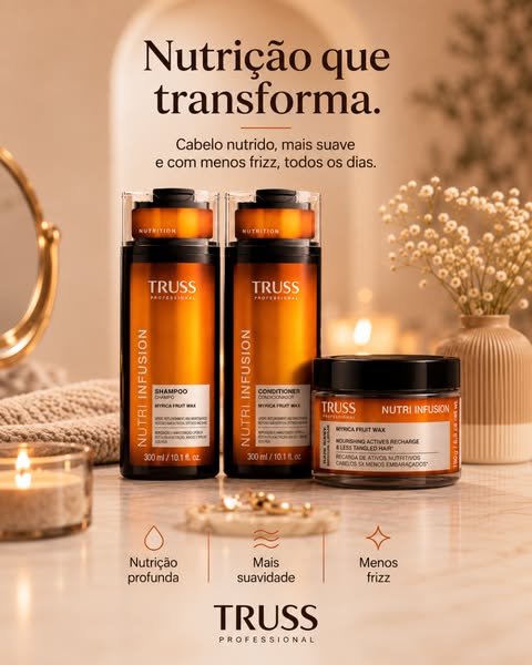 Nutrição intensa para cabelo seco, do princípio ao fim