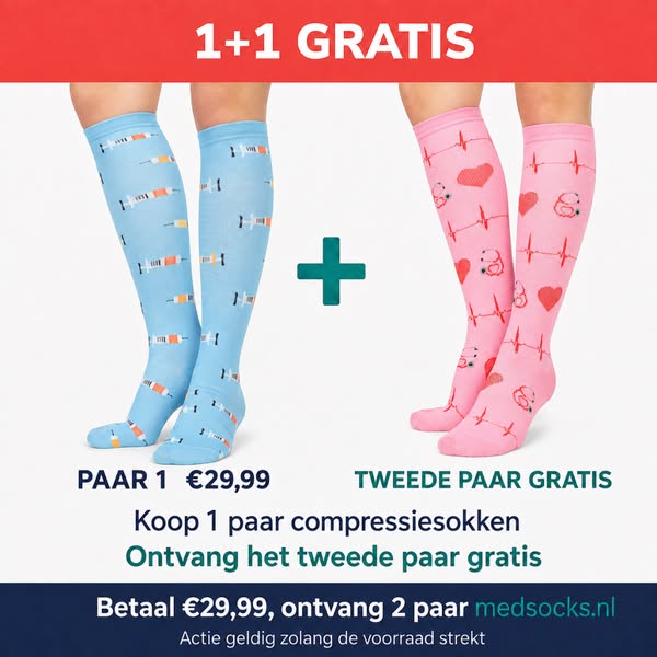 1 + 1 GRATIS compressiesokken