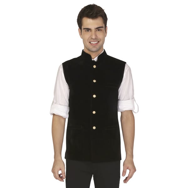 Black Velvet Nehru Jacket - Nehru-jacket