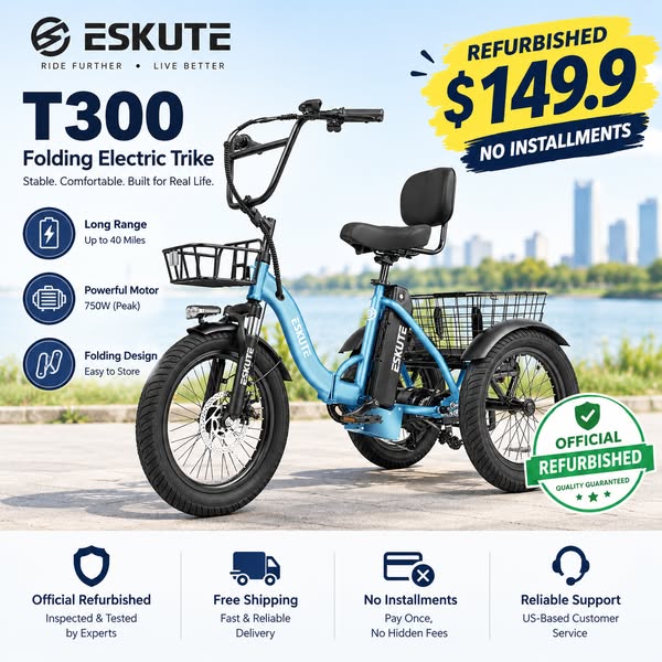 Stability Meets Power: Foldable ESKUTE E-Trike