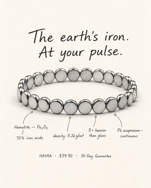 Haima Hematite Bracelet for Women | Natural Iron Oxide