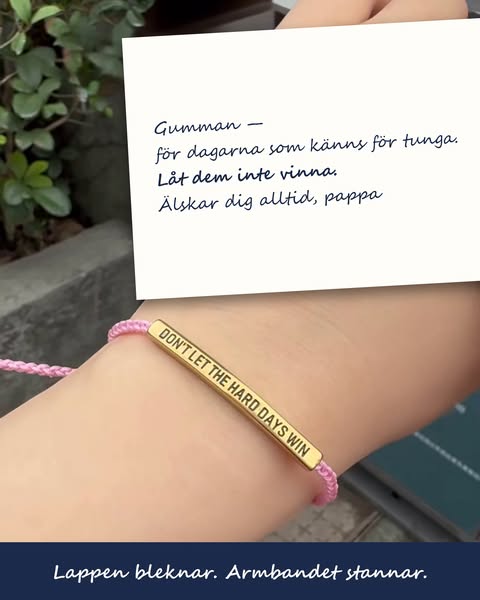 Lappen bleknar. Armbandet stannar.