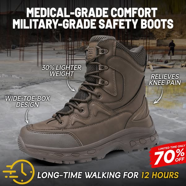 （Military-grade Protection）Men's Combat Boots Orthopedic Support Hiking Boots Waterproof Anti-Puncture Work Boots Lightweight Motorcycl
