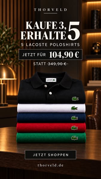5 Poloshirts, 70% Rabatt