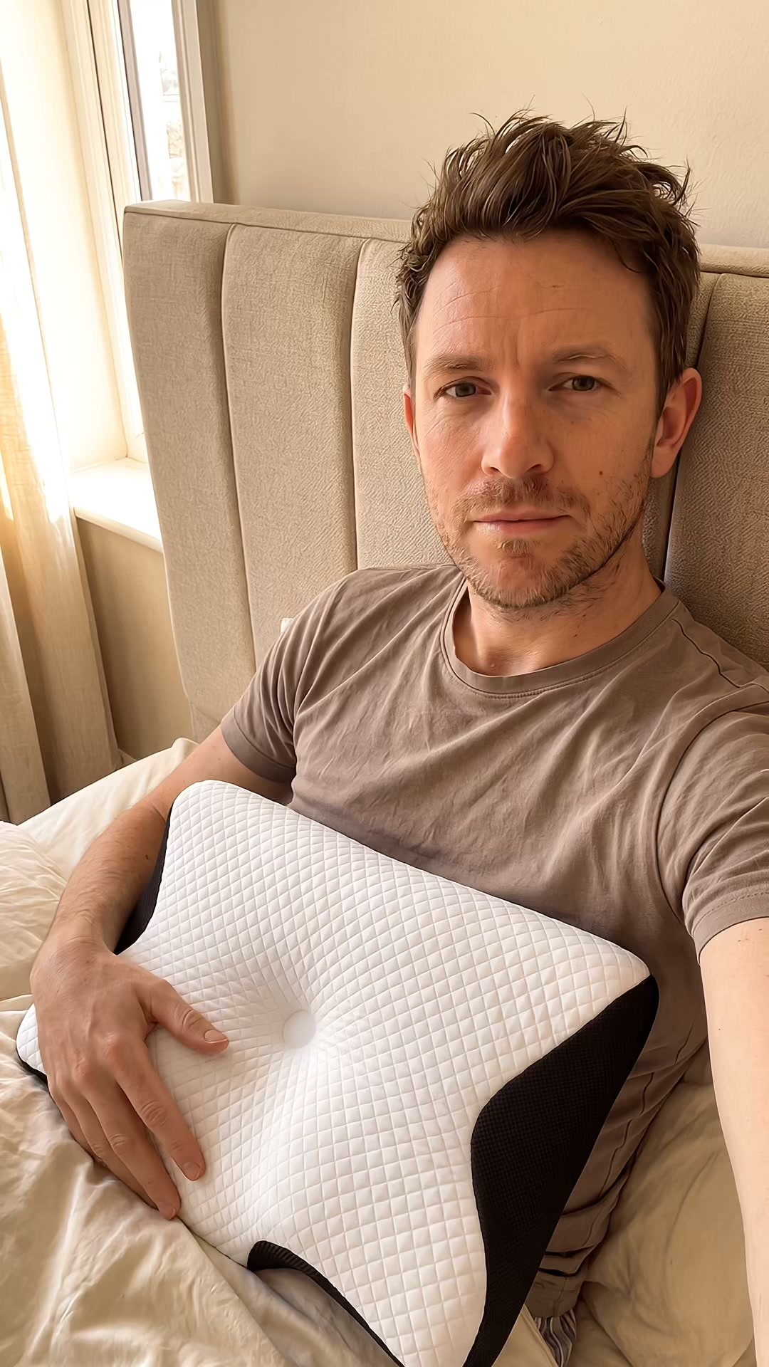 A pillow made to settle into