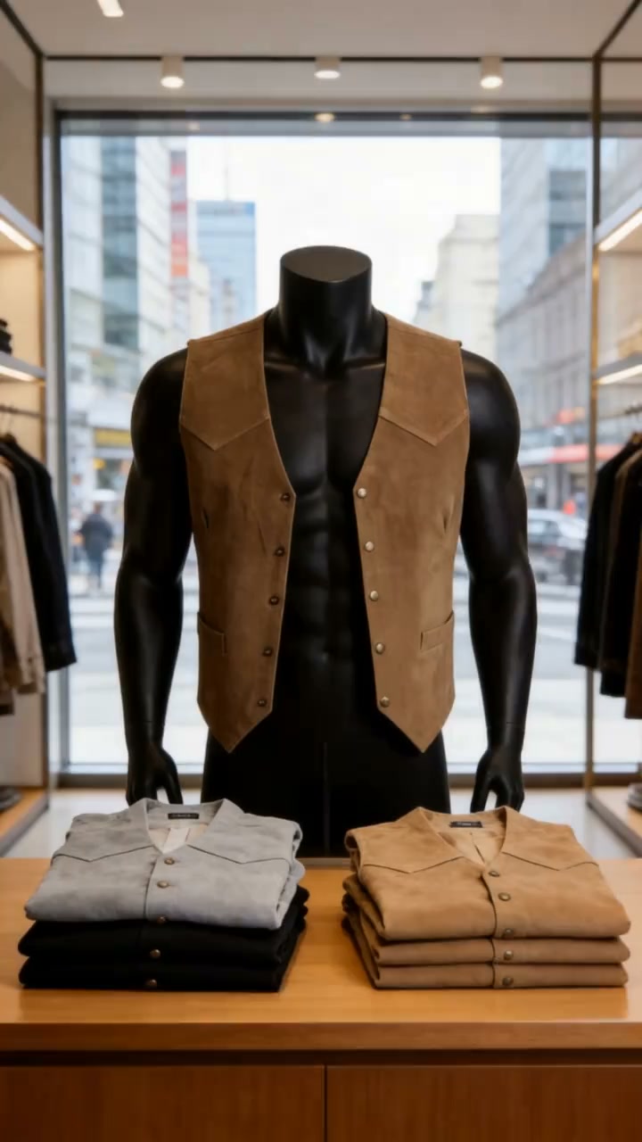 Men’s Vintage Western Suede Vest