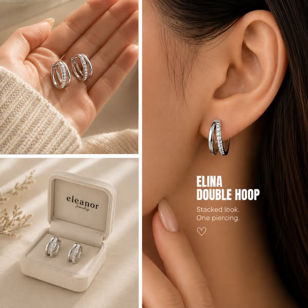Elina Double Hoop