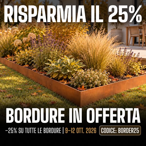 25% di sconto su tutte le bordure da giardino
