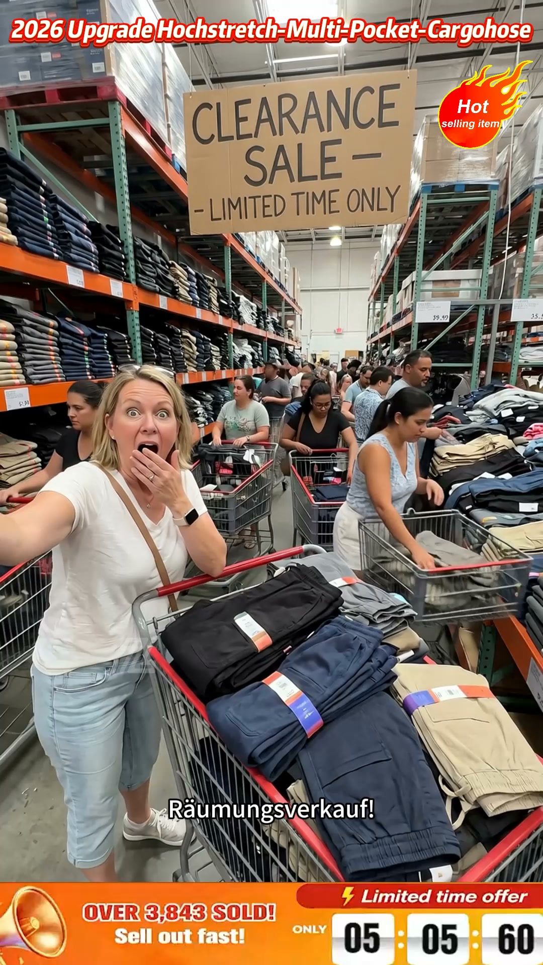 Letzter Tag 60% Rabatt!MultiPants – Hochelastische, strapazierfähige Cargohose mit vielen Taschen