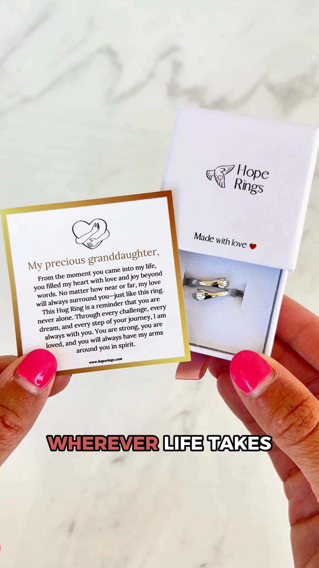 To My Granddaughter - Hug Ring