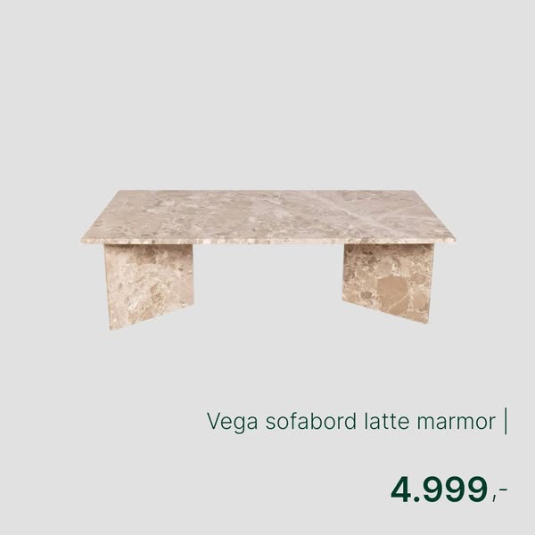Vega sofabord latte marmor | 140x70