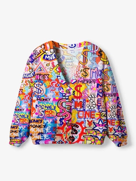 Money Rush Graffiti Cardigan - EVILNOVA